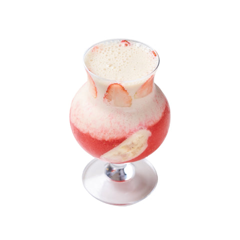 Banana strawberry with milk