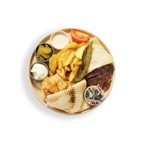 Mix Beef Doner & Chicken Shawarma Slices With Potato